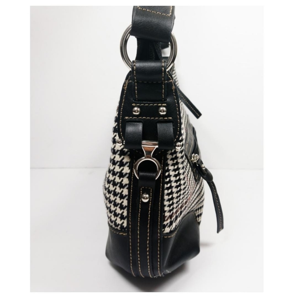 Chaps Vintage Houdstooth Leather Bag - Picture 3 of 7